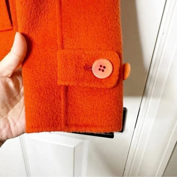 TALBOTS Burnt Orange Felted Wool Unlined Exposed Seam Jacket Size 2Petite - Picture 5 of 6